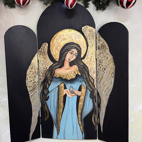 image00060 Χριστουγεννιάτικος πίνακας Ζωγραφικής ΘΕΜΑ: Ο άγγελος της αγνότητας