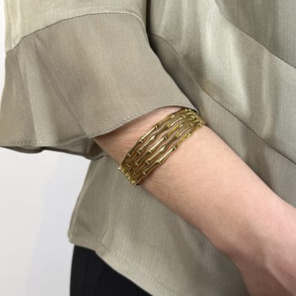 Βραχιόλι Από Ανοξείδωτο Ατσάλι, Χειροπέδα, σε Χρυσή Απόχρωση