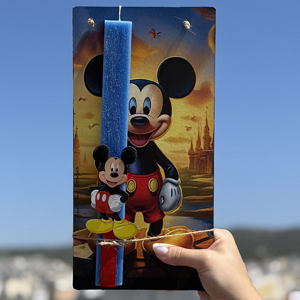 Λαμπάδα Πασχαλινή Χειροποίητη "Mickey Mouse"