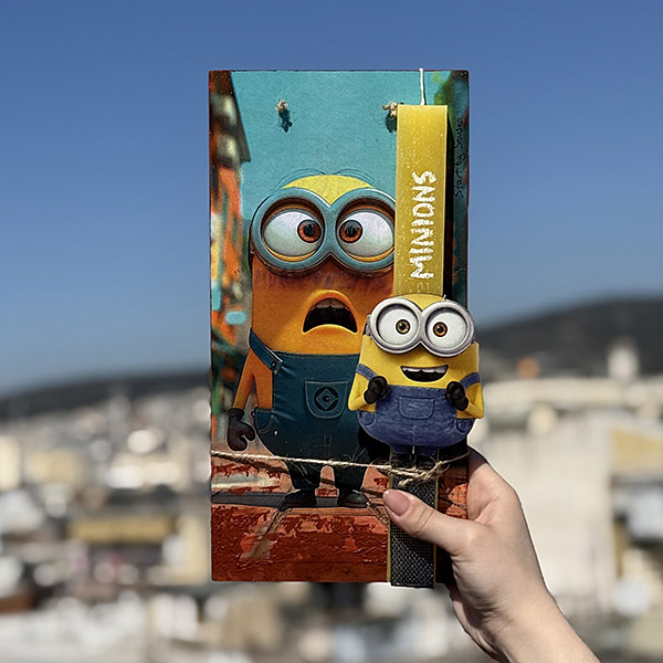 Λαμπάδα Πασχαλινή Χειροποίητη "Minions"