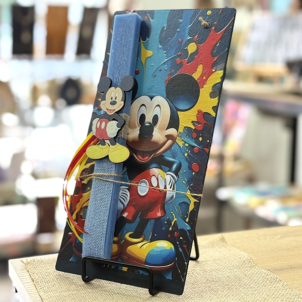 Λαμπάδα Πασχαλινή Χειροποίητη "Mickey Mouse"