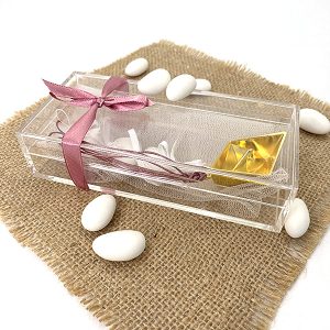 Μπομπονιέρα Plexiglass με Χρυσό Καραβάκι
