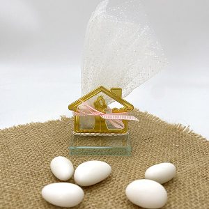 Χειροποίητη Μπομπονιέρα Σπιτάκι με Ζευγάρι