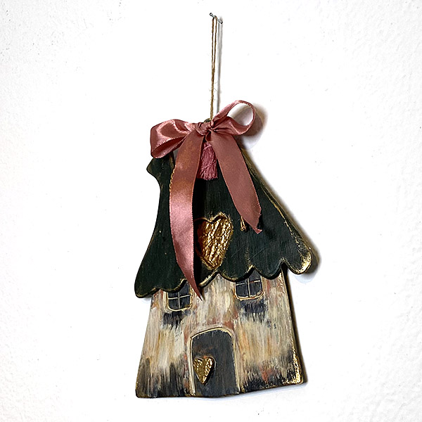 Χειροποίητο Διακοσμητικό Πήλινο Κάδρο με Σπίτι