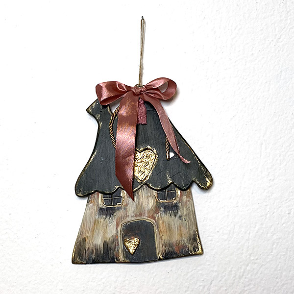 Χειροποίητο Διακοσμητικό Πήλινο Κάδρο με Σπίτι