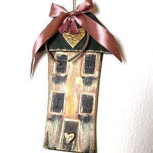 Χειροποίητο Διακοσμητικό Πήλινο Κάδρο με Σπίτι