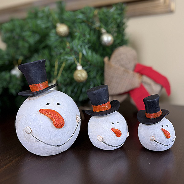 Χειροποίητο Σετ 3 Χιονάνθρωπων