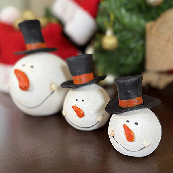 Χειροποίητο Σετ 3 Χιονάνθρωπων