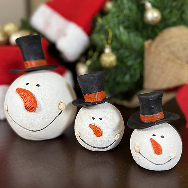 Χειροποίητο Σετ 3 Χιονάνθρωπων