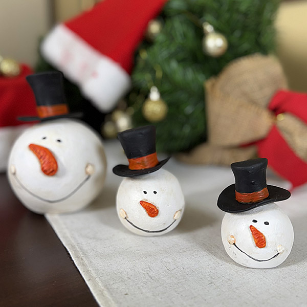 Χειροποίητο Σετ 3 Χιονάνθρωπων