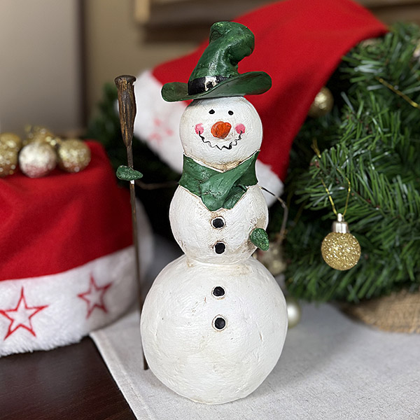 Χειροποίητος Πήλινος Χιονάνθρωπος