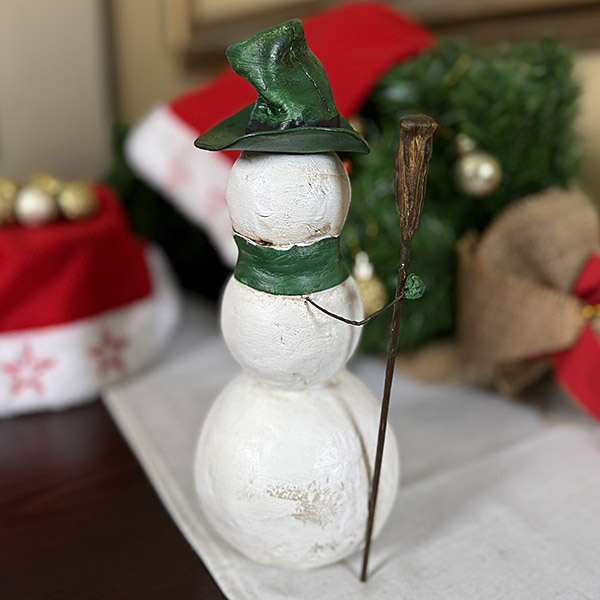 Χειροποίητος Πήλινος Χιονάνθρωπος