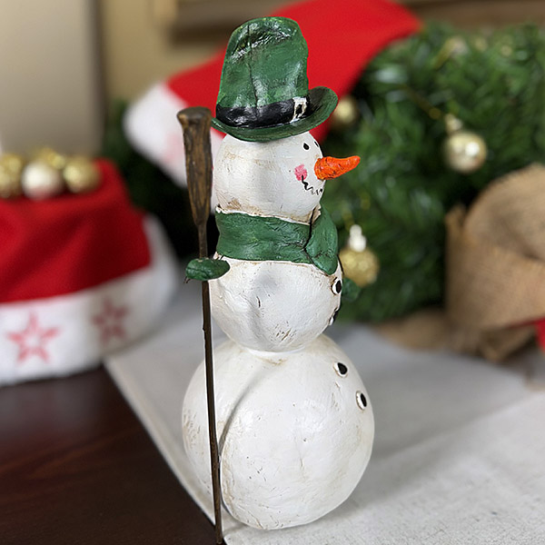 Χειροποίητος Πήλινος Χιονάνθρωπος