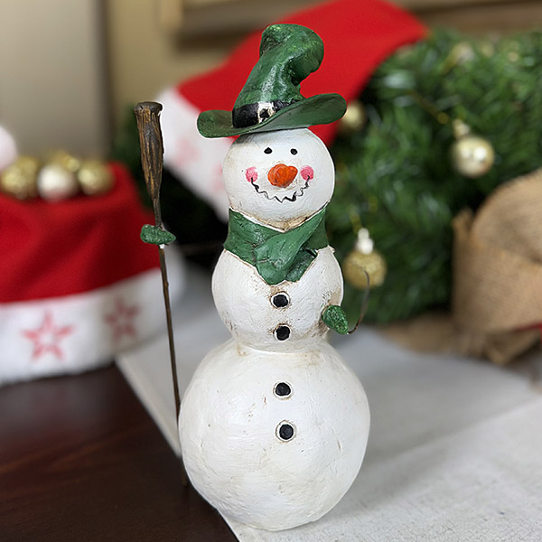 Χειροποίητος Πήλινος Χιονάνθρωπος