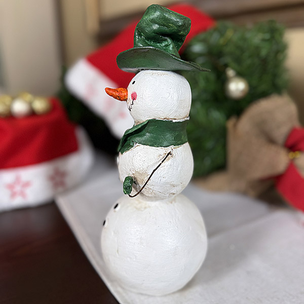 Χειροποίητος Πήλινος Χιονάνθρωπος