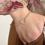 Βραχιόλι Από Ανοξείδωτο Ατσάλι, σε Χρυσή Απόχρωση, με Ζιργκόν - Καρδιά