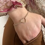 Βραχιόλι Από Ανοξείδωτο Ατσάλι, σε Χρυσή Απόχρωση, με Ζιργκόν - Καρδιά