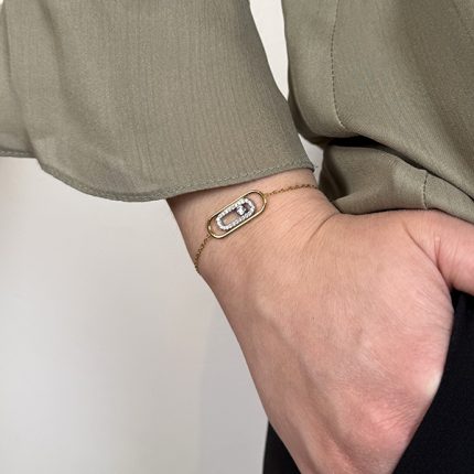 Βραχιόλι Από Ανοξείδωτο Ατσάλι, σε Χρυσή και Ασημί Απόχρωση