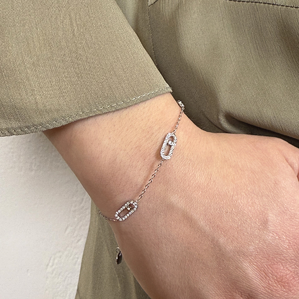 Βραχιόλι Από Ανοξείδωτο Ατσάλι, σε Ασημί Απόχρωση