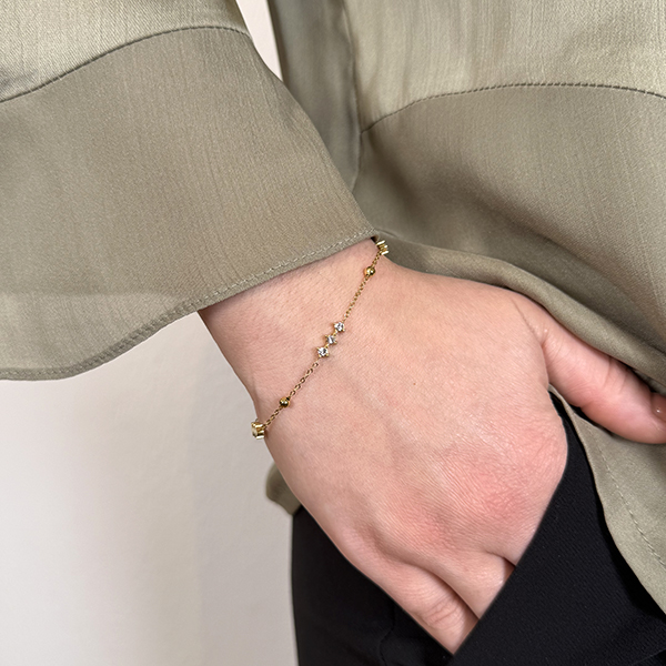 Βραχιόλι Από Ανοξείδωτο Ατσάλι, σε Χρυσή Απόχρωση