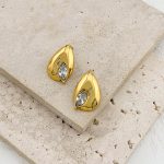 Σκουλαρίκια από Aνοξείδωτο Aτσάλι σε Xρυσή Aπόχρωση