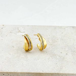 Σκουλαρίκια από Aνοξείδωτο Aτσάλι σε Xρυσή Aπόχρωση