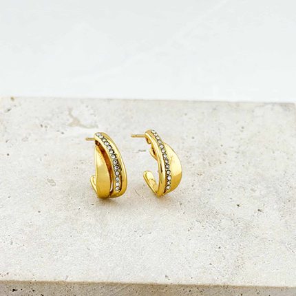 Σκουλαρίκια από Aνοξείδωτο Aτσάλι σε Xρυσή Aπόχρωση