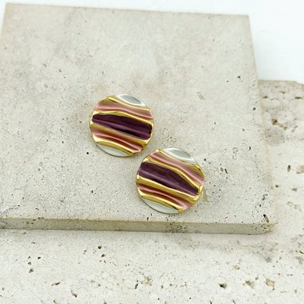 Σκουλαρίκια από Aνοξείδωτο Aτσάλι σε Xρυσή Aπόχρωση