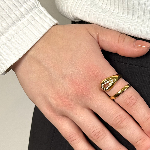 Δαχτυλίδι Από Ανοξείδωτο Ατσάλι Σε Χρυσή Απόχρωση