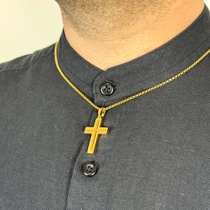 Ανδρικό Κολιέ από Ανοξείδωτο Ατσάλι, Σταυρός