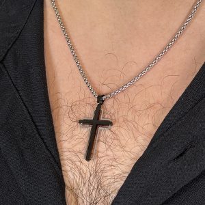 Ανδρικό Κολιέ από Ανοξείδωτο Ατσάλι, Σταυρός