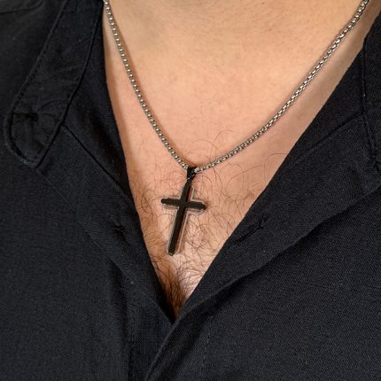 Ανδρικό Κολιέ από Ανοξείδωτο Ατσάλι, Σταυρός