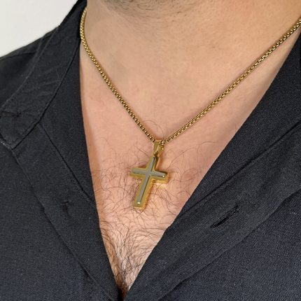 Ανδρικό Κολιέ από Ανοξείδωτο Ατσάλι, Σταυρός