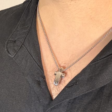 Ανδρικό Κολιέ από Ανοξείδωτο Ατσάλι, Σταυρός