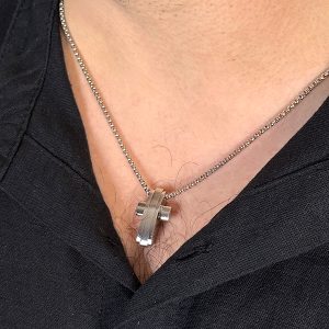 Ανδρικό Κολιέ από Ανοξείδωτο Ατσάλι, Σταυρός