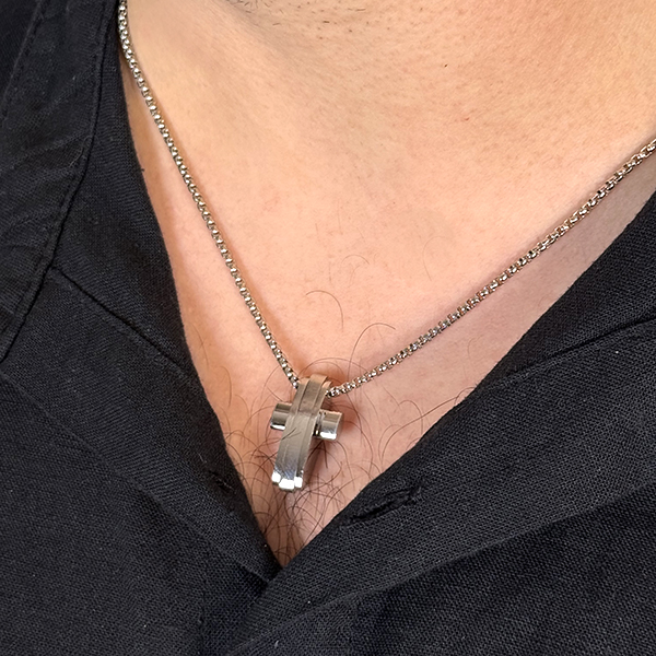 Ανδρικό Κολιέ από Ανοξείδωτο Ατσάλι, Σταυρός