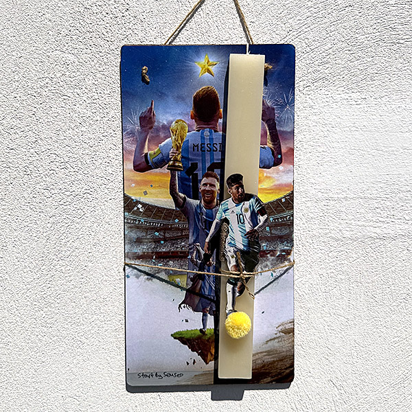 Λαμπάδα Πασχαλινή Χειροποίητη "Messi"