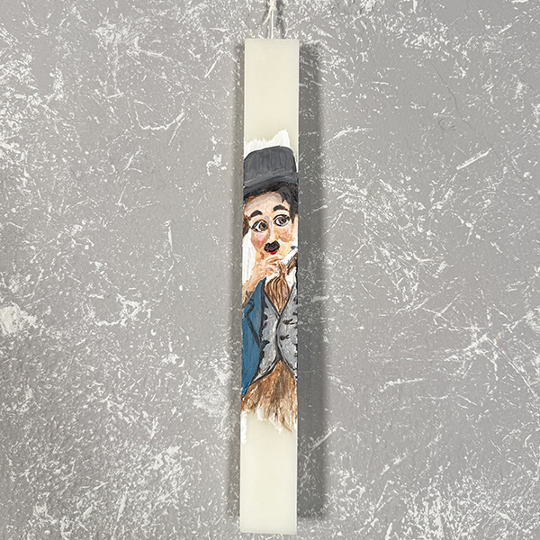 Λαμπάδα με Ζωγραφική ''Τσάρλι Τσάπλιν ''