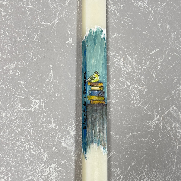 Λαμπάδα με Ζωγραφική ''Βιβλία''