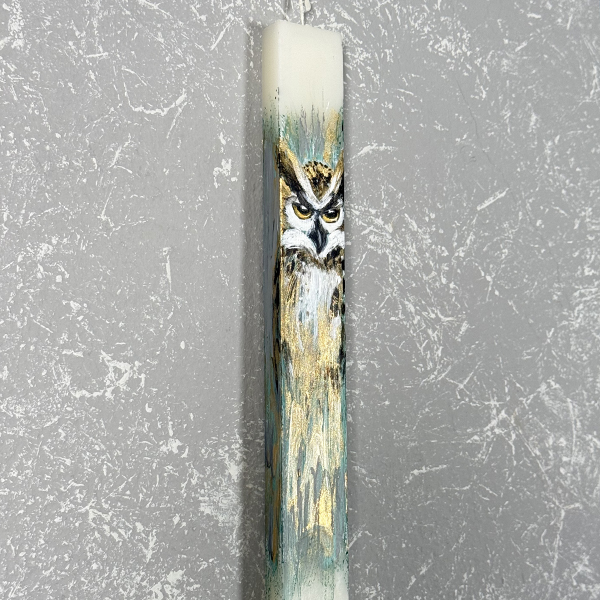 Λαμπάδα με Ζωγραφική ''Κουκουβάγια''