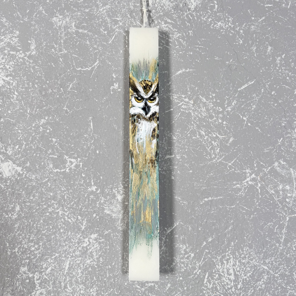 Λαμπάδα με Ζωγραφική ''Κουκουβάγια''