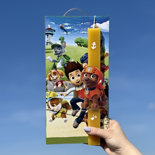 Λαμπάδα Πασχαλινή Χειροποίητη "Paw Patrol Zuma"