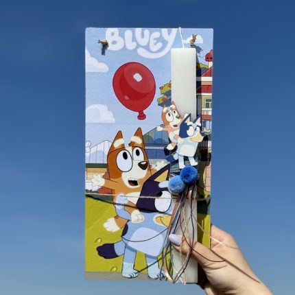 Λαμπάδα Πασχαλινή Χειροποίητη "Bluey-Bingo"